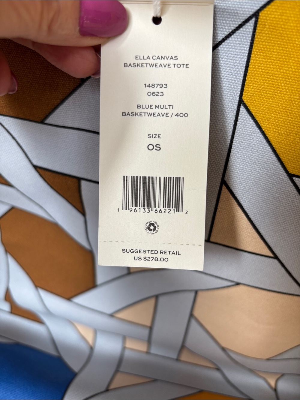 Tory Burch ELLA CANVAS BASKETWEAVE TOTE - Picture 10 of 10